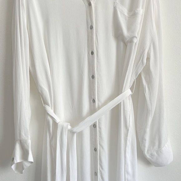 Elan Long Sleeve Shirtdress Coverup Belted White NWOT - Picture 7 of 15